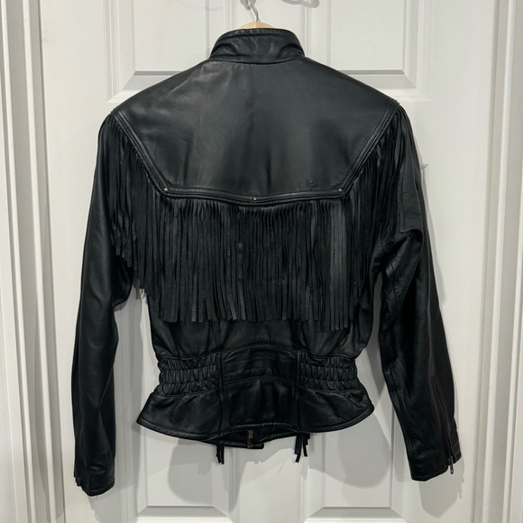 Iconic Vintage 80s Wilson’s Leather Fringe Jacket XS - Picture 3 of 5